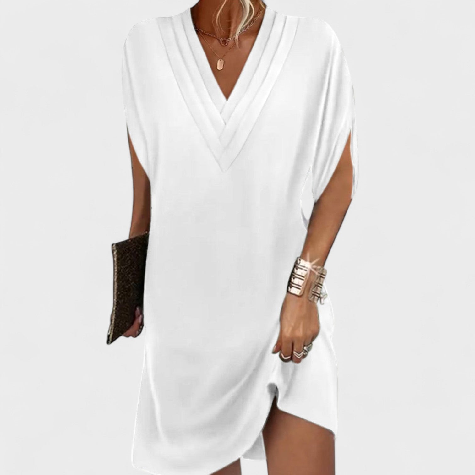 Helena - Vestido Elegante com Mangas Abertas