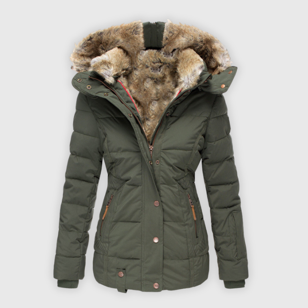 Verena - Casaco quente com acabamento em pele sintética