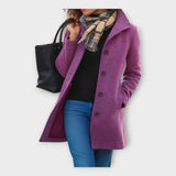 Casaco de lã elegante com botões