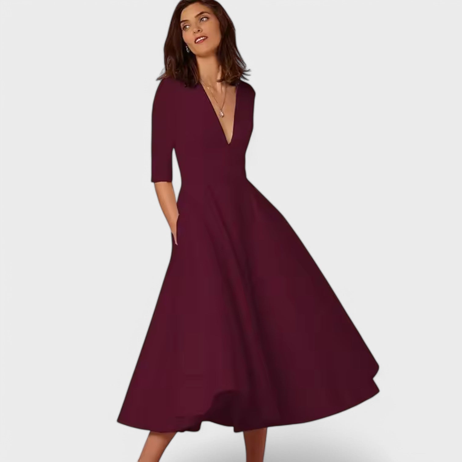 Helena - Vestido elegante com decote em V