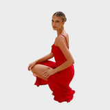 Aurelia - Vestido com folhos e alças finas