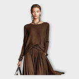 Conjunto de malha com elegância arejada