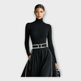 Vestido comprido com sofisticação mínima