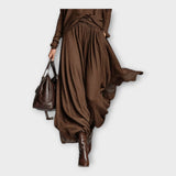 Conjunto de malha com elegância arejada