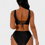 Helena - Biquíni Cintura Alta com Top Cruzado