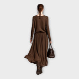 Conjunto de malha com elegância arejada