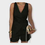 Meni - Calções elegantes de cetim com top cruzado