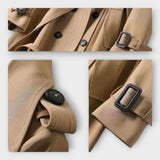 Casaco comprido clássico com cinto