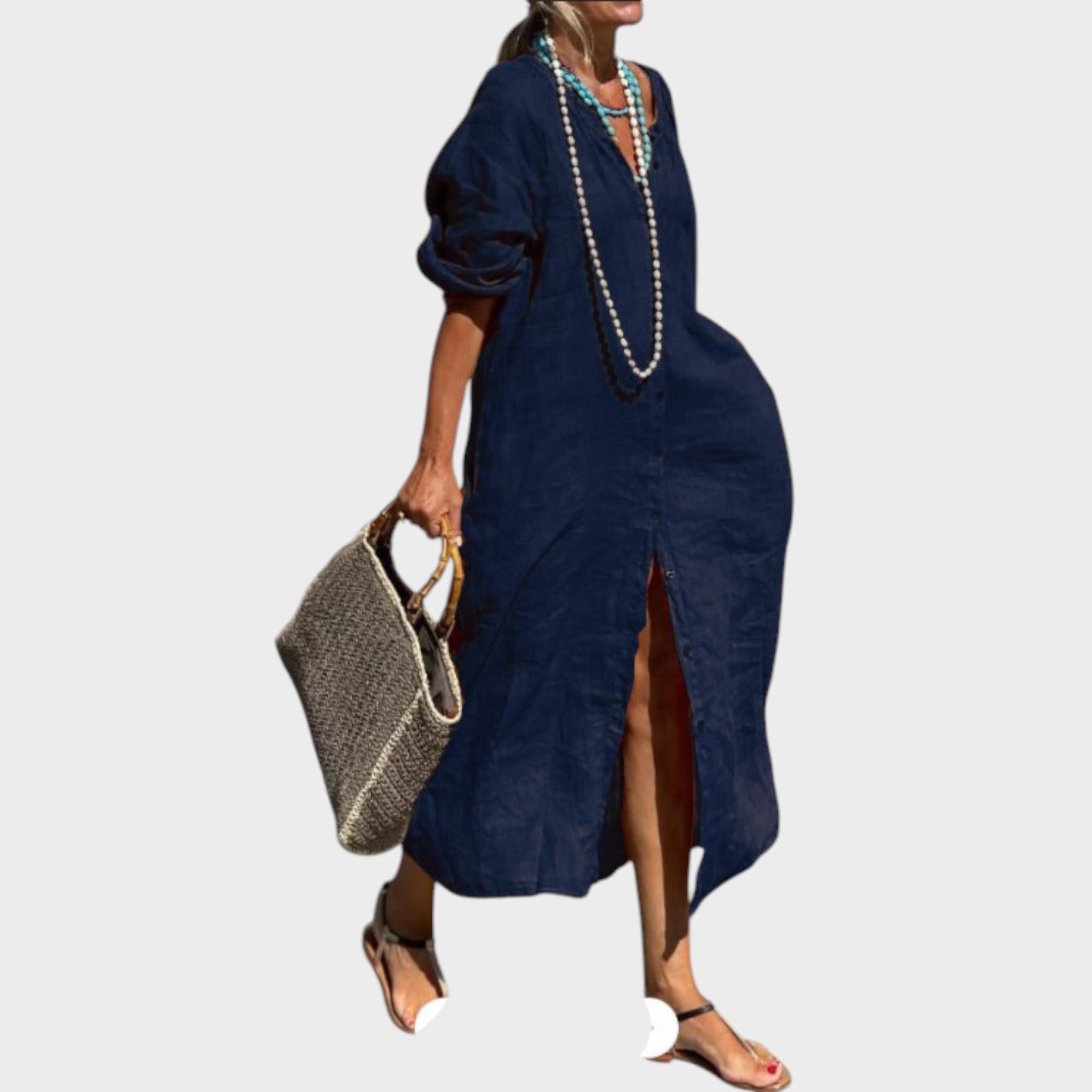 Vera - Vestido de linho de algodão