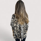 Zlata - Blusa casual para mulher com estampa de leopardo