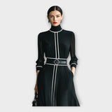 Vestido comprido com elegância minimalista