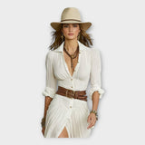 Vestido comprido com elegância boémia