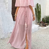 Beatriz - Vestido maxi com ombros à mostra