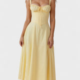 Carolina - Vestido Floral com Corpete Ajustado