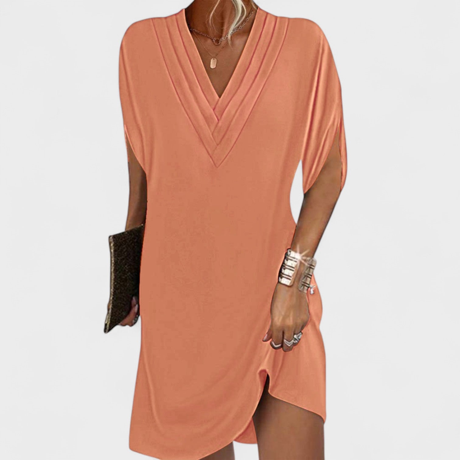 Helena - Vestido Elegante com Mangas Abertas