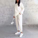 Catarina - Conjunto de duas peças com blusa de manga comprida e calças pantalona